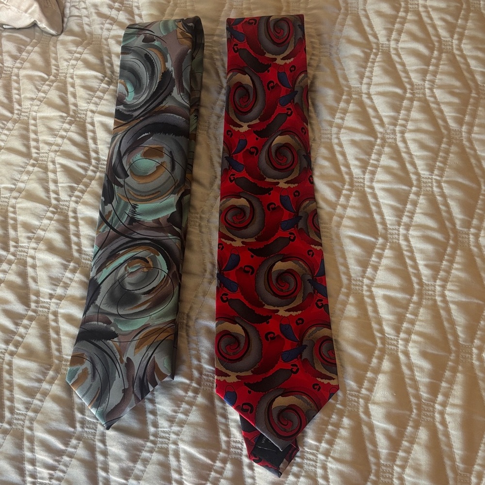 TWO- Jerry Garcia ties Elegant Swirl Patterned